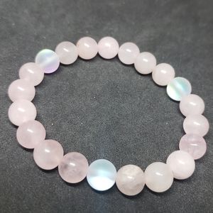 Rose Quartz and mystic aura quartz bracelet